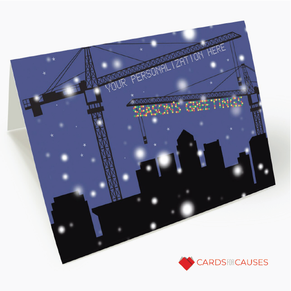 Crane Lights Christmas Card